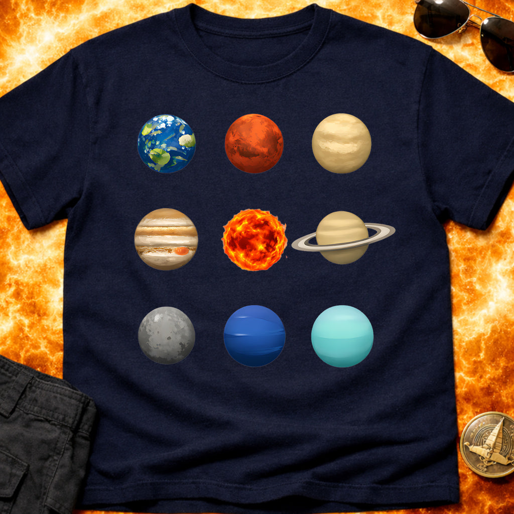 Solar System Planets Grid T-Shirt product image 1
