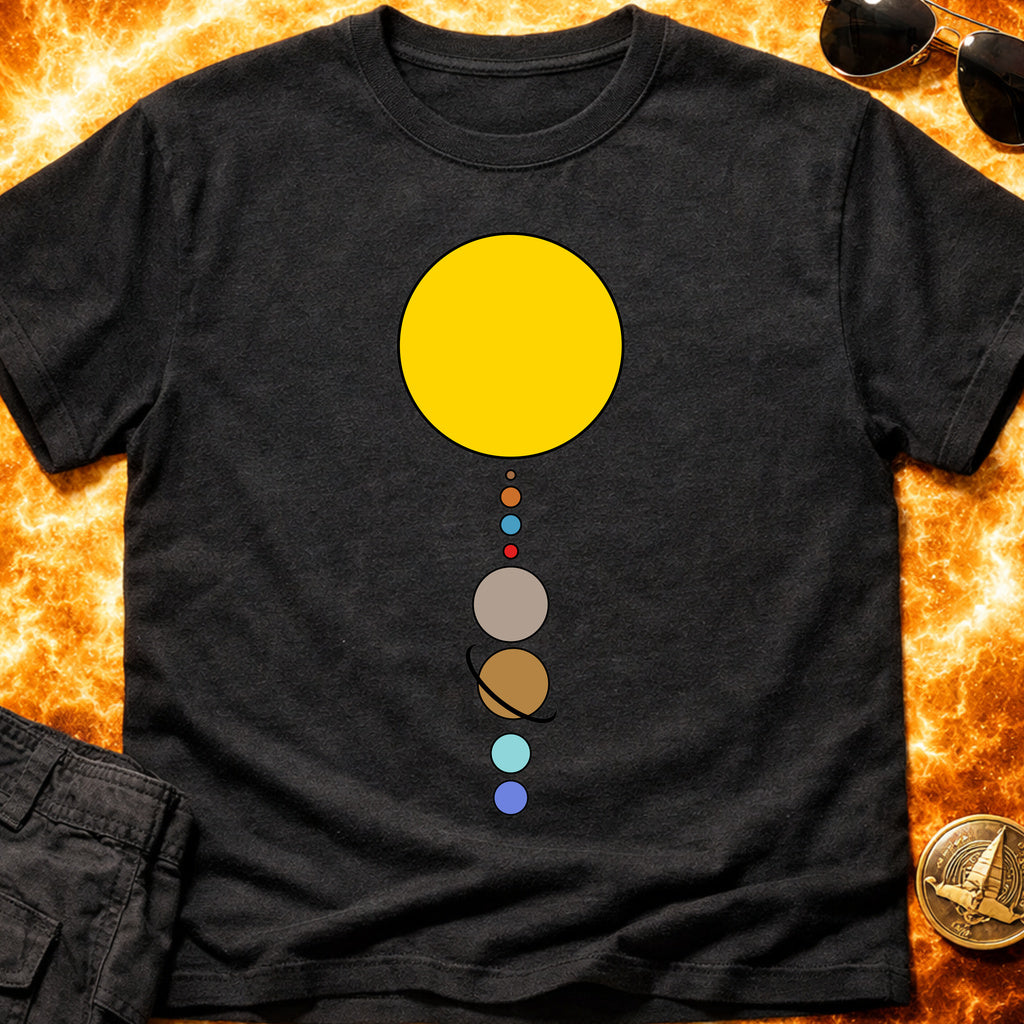 Solar System Vertical Alignment T-Shirt product image 2