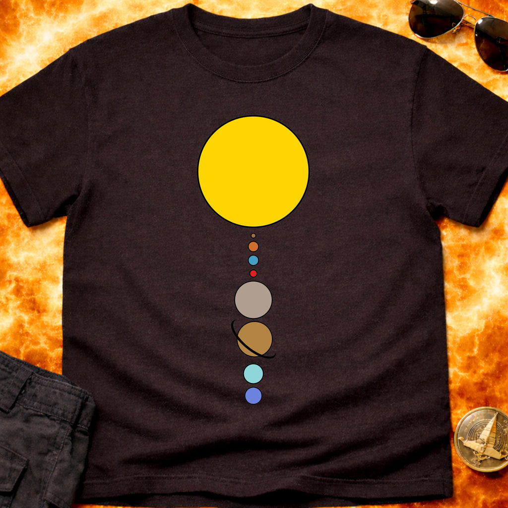 Solar System Vertical Alignment T-Shirt product image 1