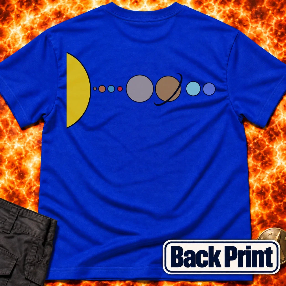 Solar System Flat Back Print T-Shirt product image 3