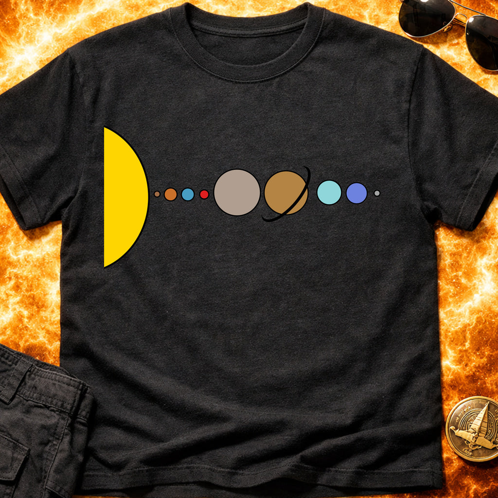 Solar System Flat - 2005 Pluto Edition T-Shirt product image 4