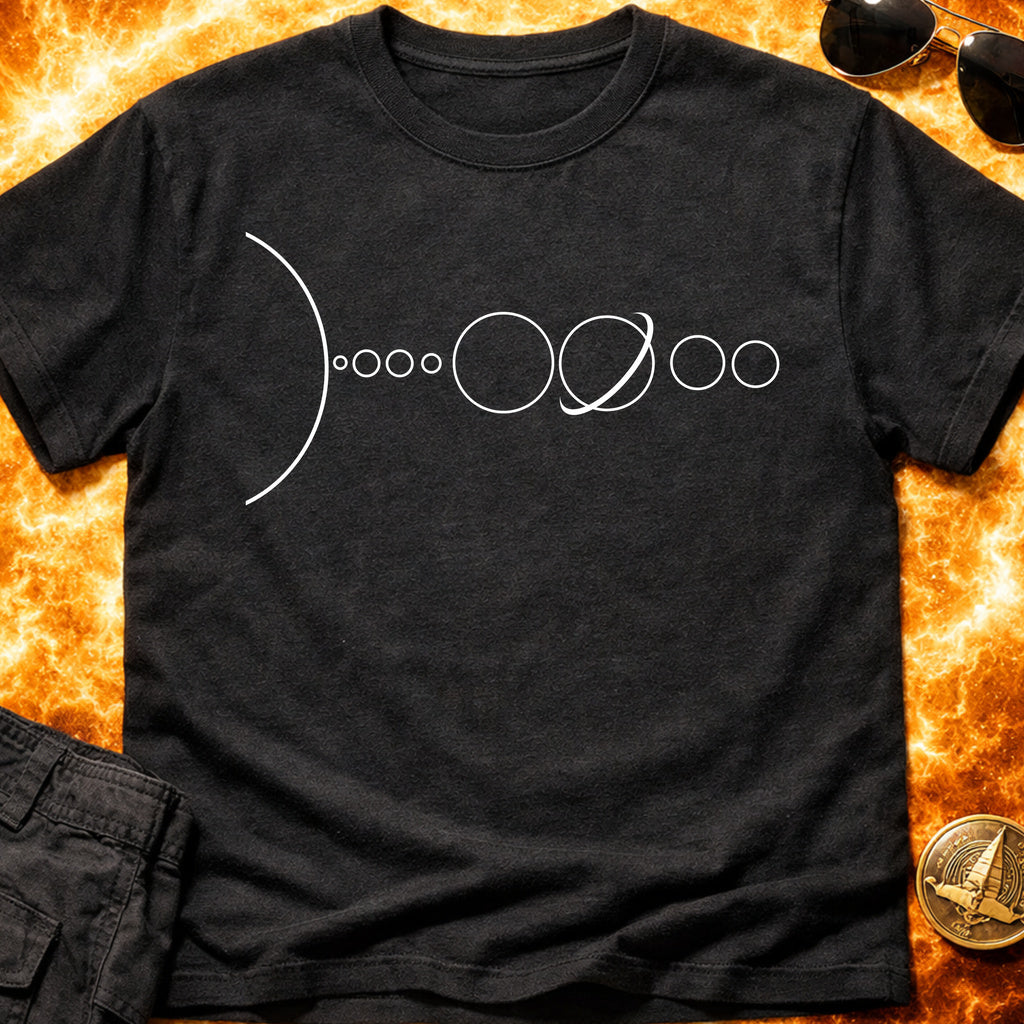 Solar System Minimal Line T-Shirt product image 2