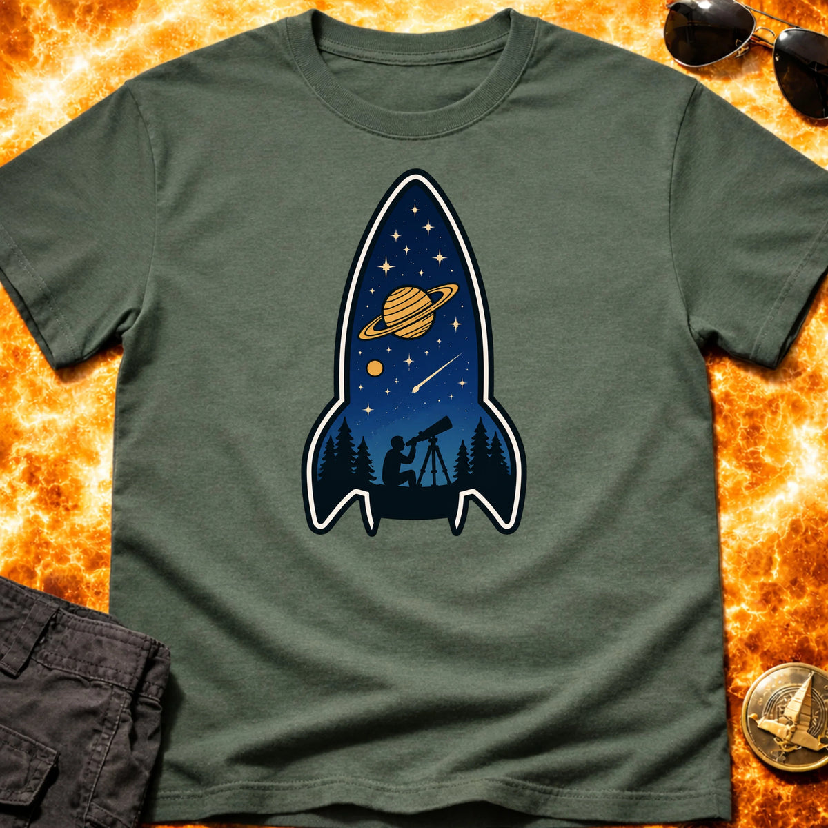 Stargaze Saturn rocket T-Shirt product image 4
