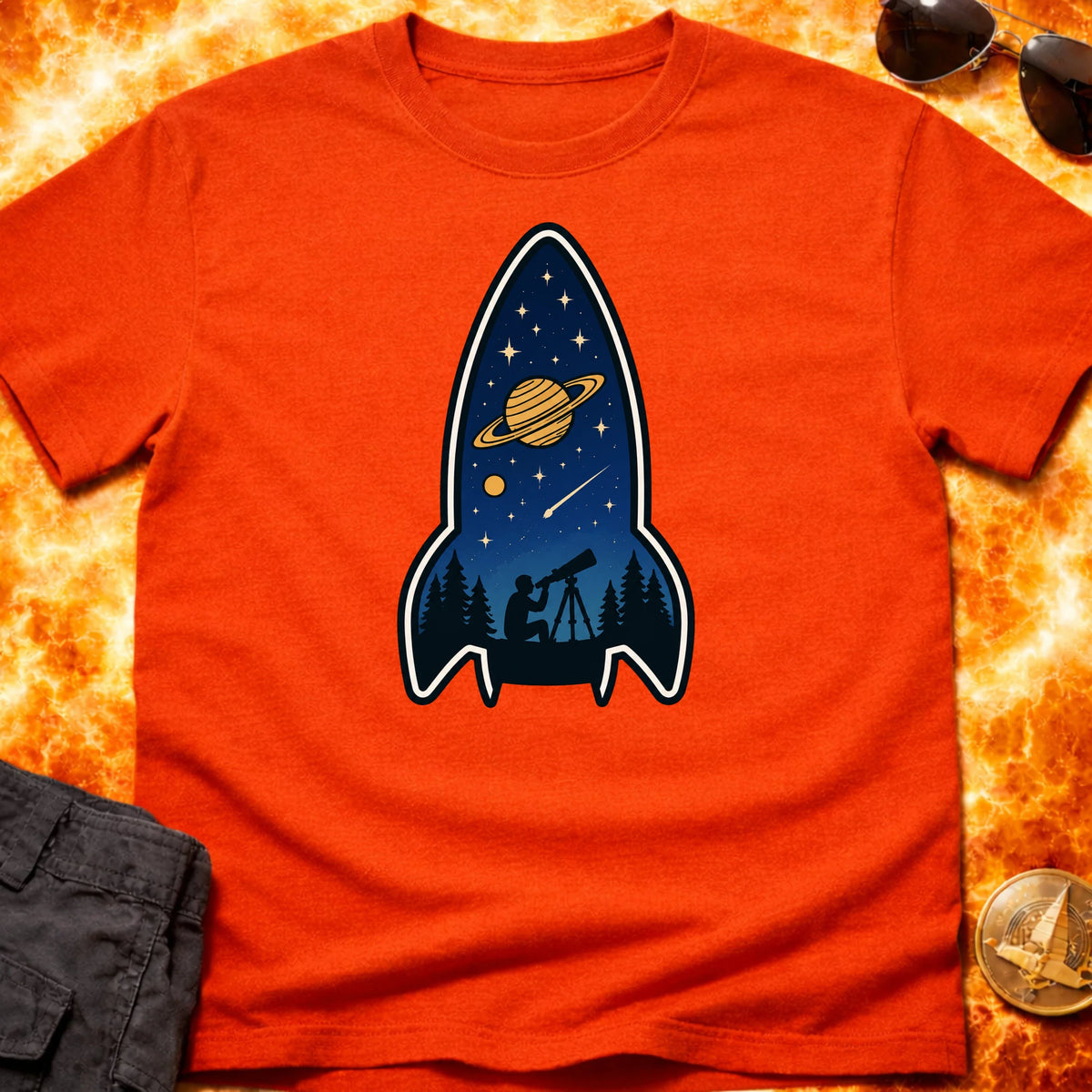 Stargaze Saturn rocket T-Shirt product image 5