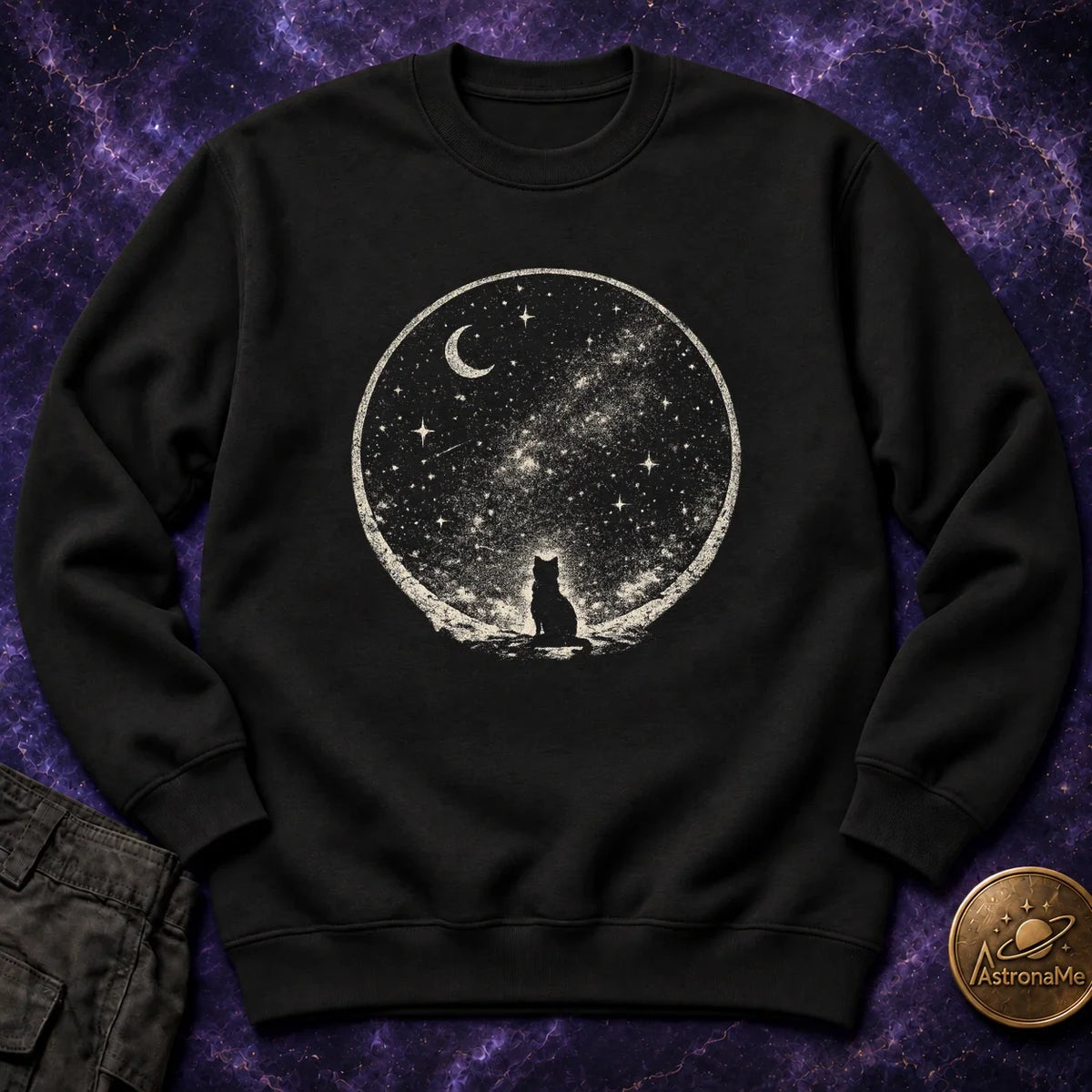 Starry Sky Cat Crewneck Sweatshirt product image 3