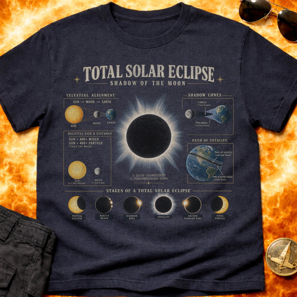 Total Solar Eclipse Infographic T-Shirt product image 4