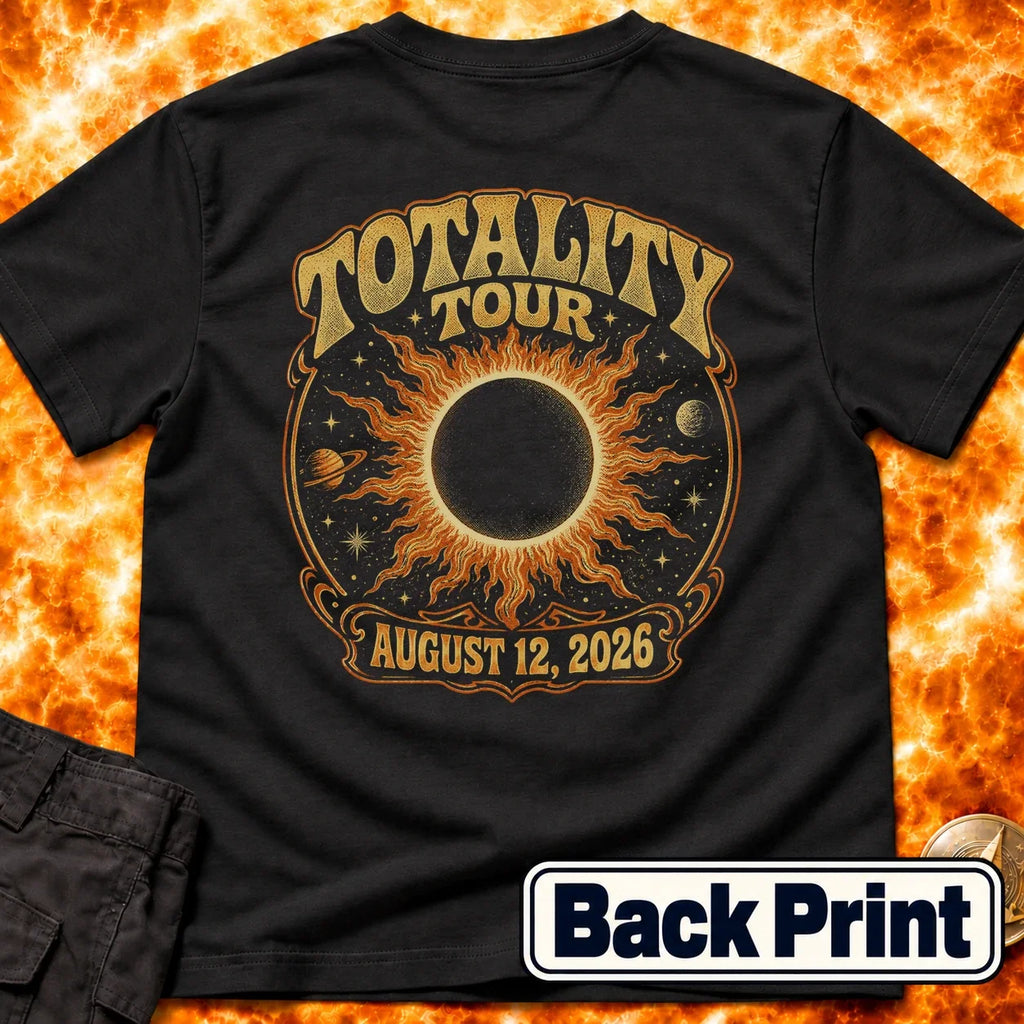Totality Tour Eclipse 2026 Back Print T-Shirt product image 4
