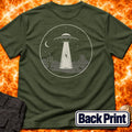 UFO Abduction Minimal Back Print T-Shirt product image 1