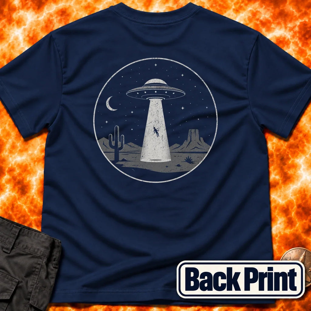 UFO Abduction Minimal Back Print T-Shirt product image 3