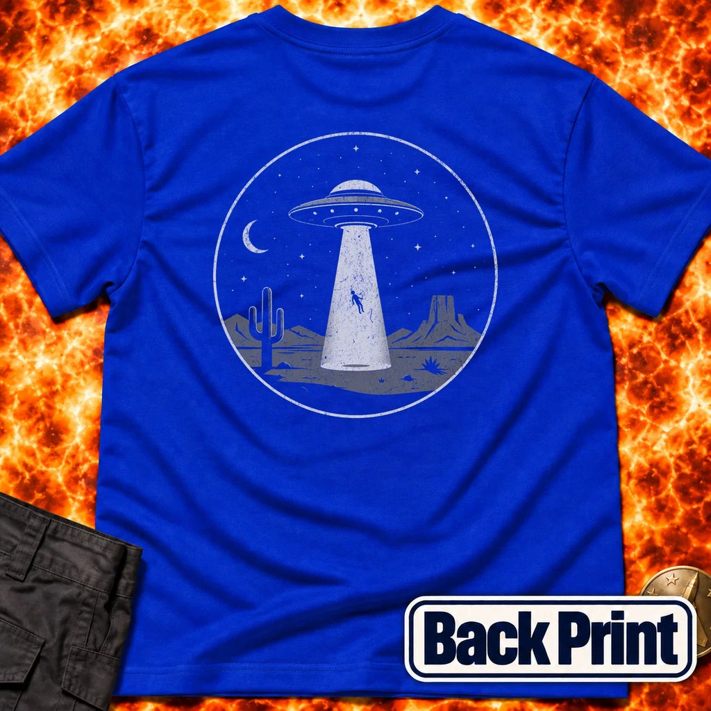 UFO Abduction Minimal Back Print T-Shirt product image 4