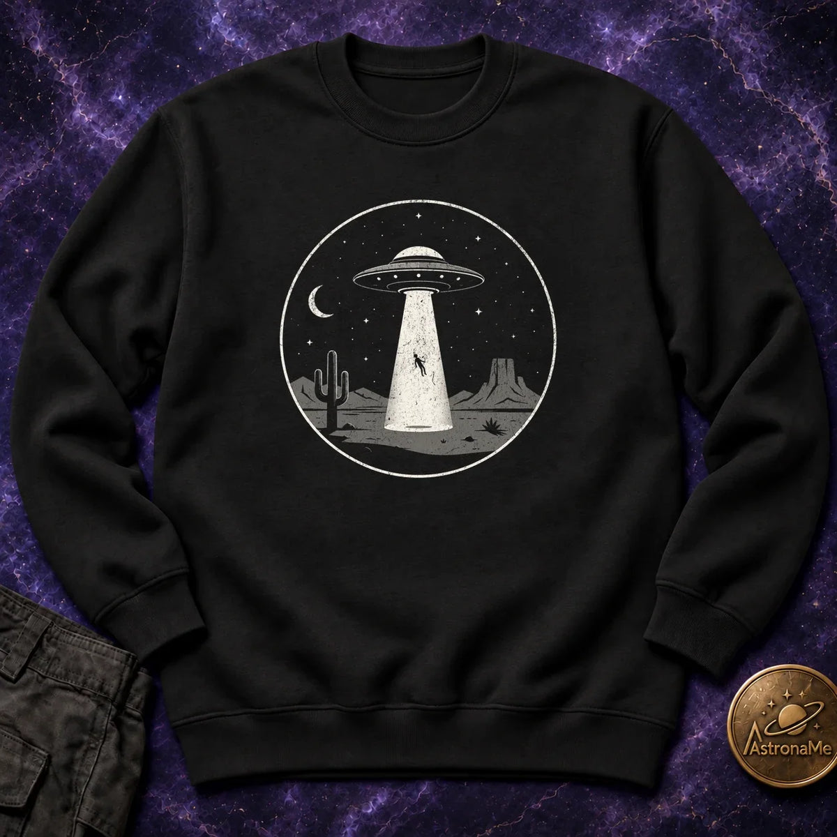 UFO Abduction Minimal Crewneck Sweatshirt product image 3