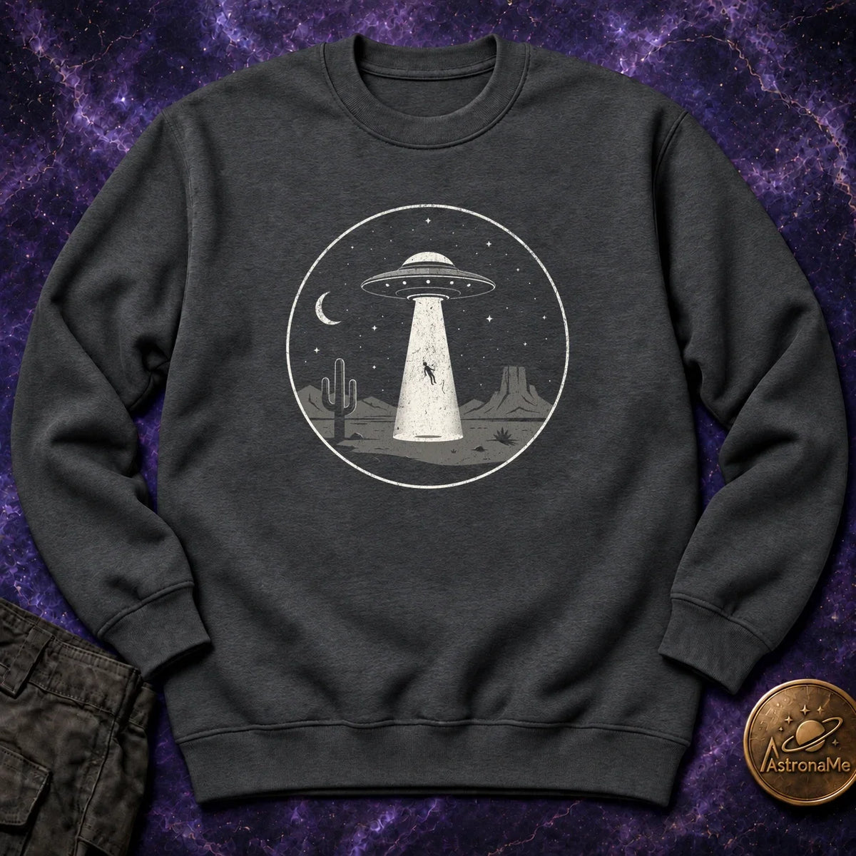 UFO Abduction Minimal Crewneck Sweatshirt product image 2