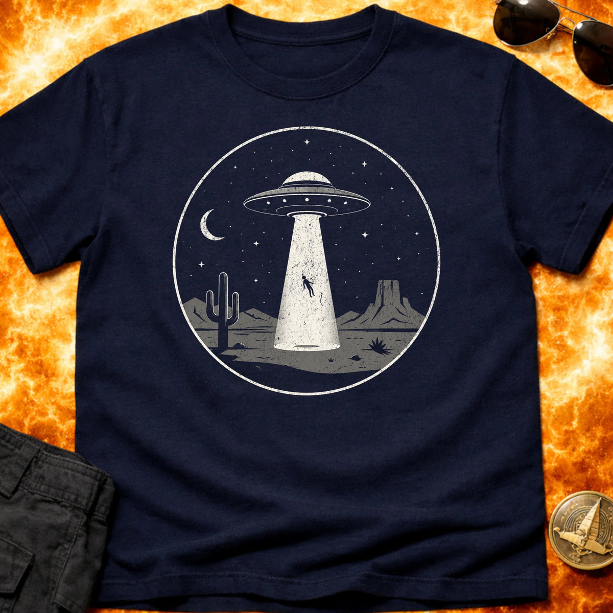 UFO Abduction Minimal T-Shirt product image 1