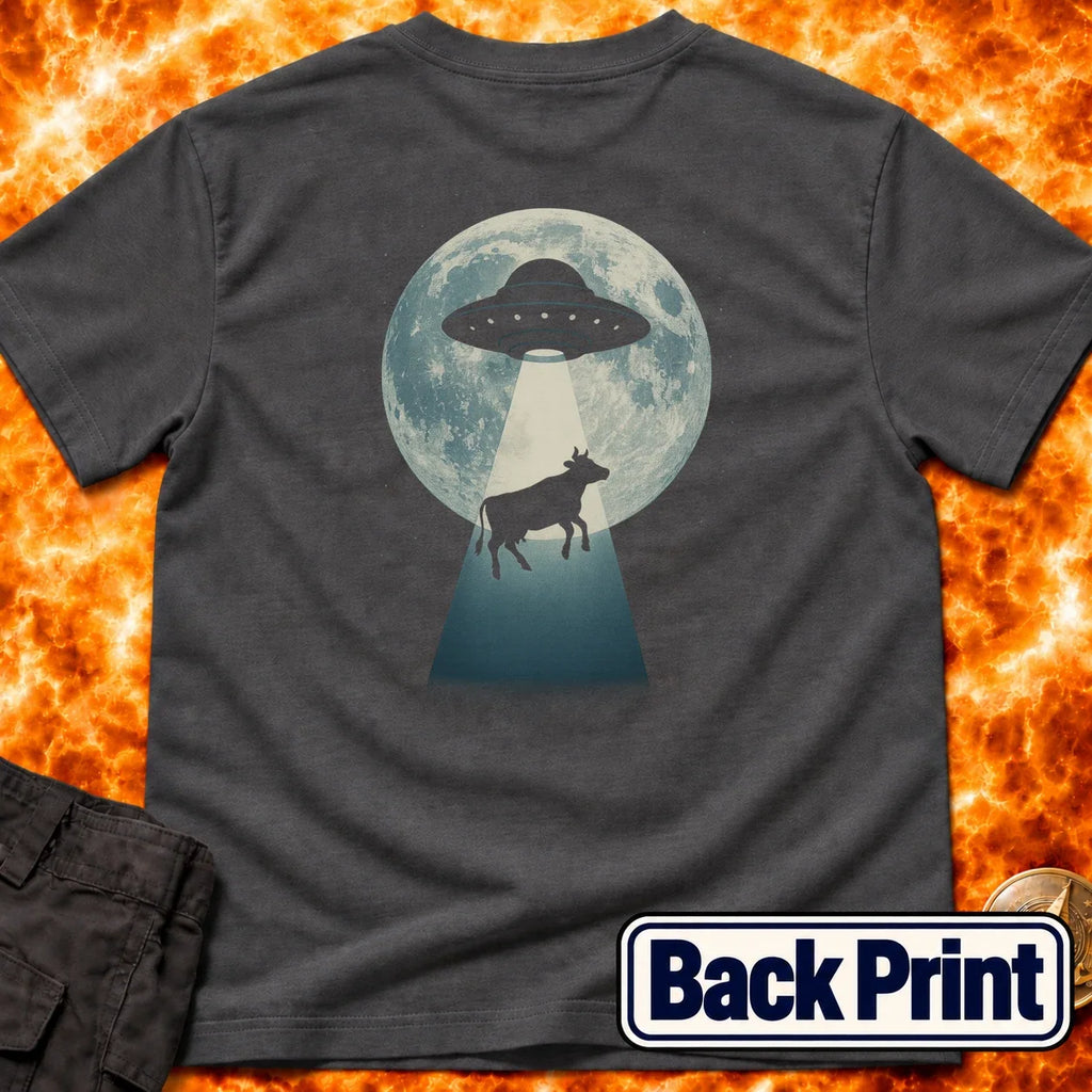 UFO Abudction Back Print T-Shirt product image 5