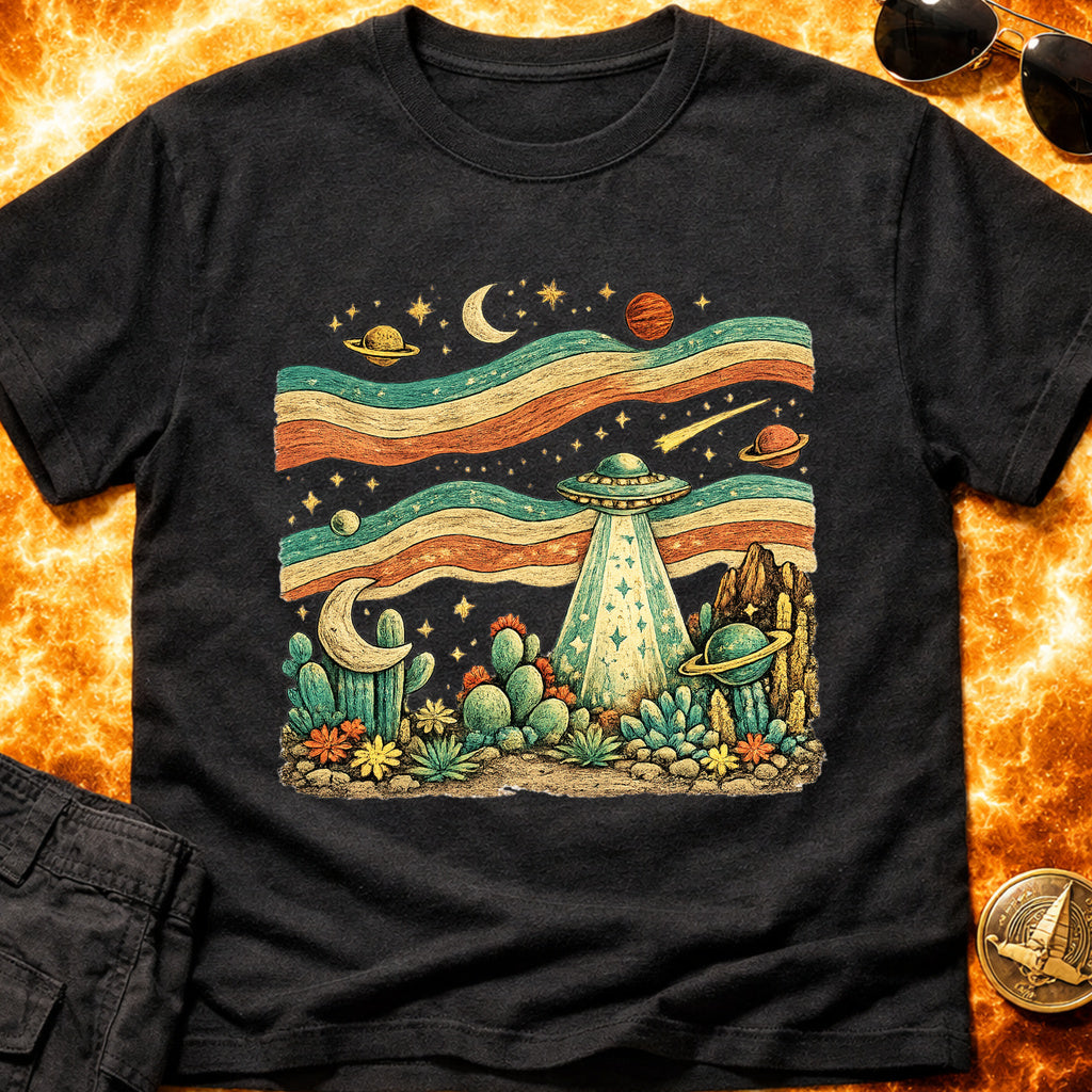 UFO Western Folk Art T-Shirt product image 4