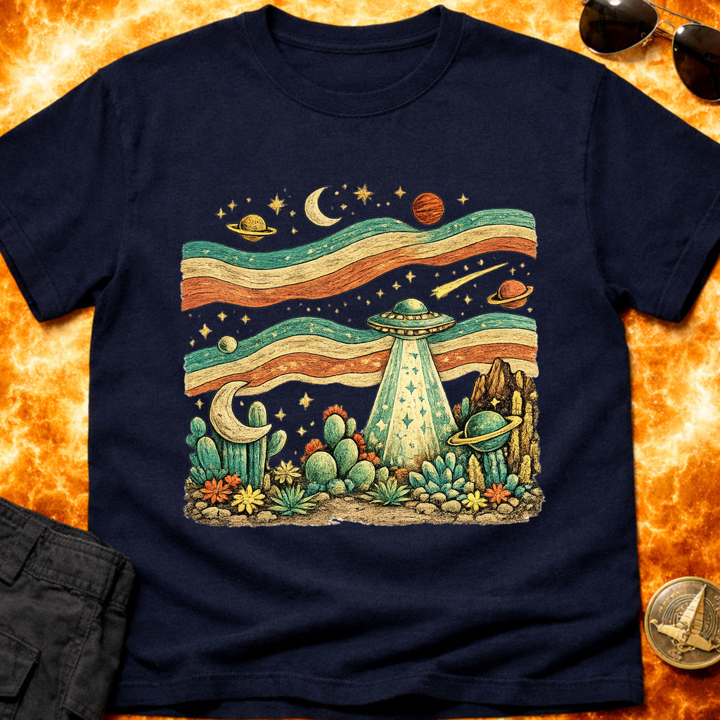 UFO Western Folk Art T-Shirt product image 2