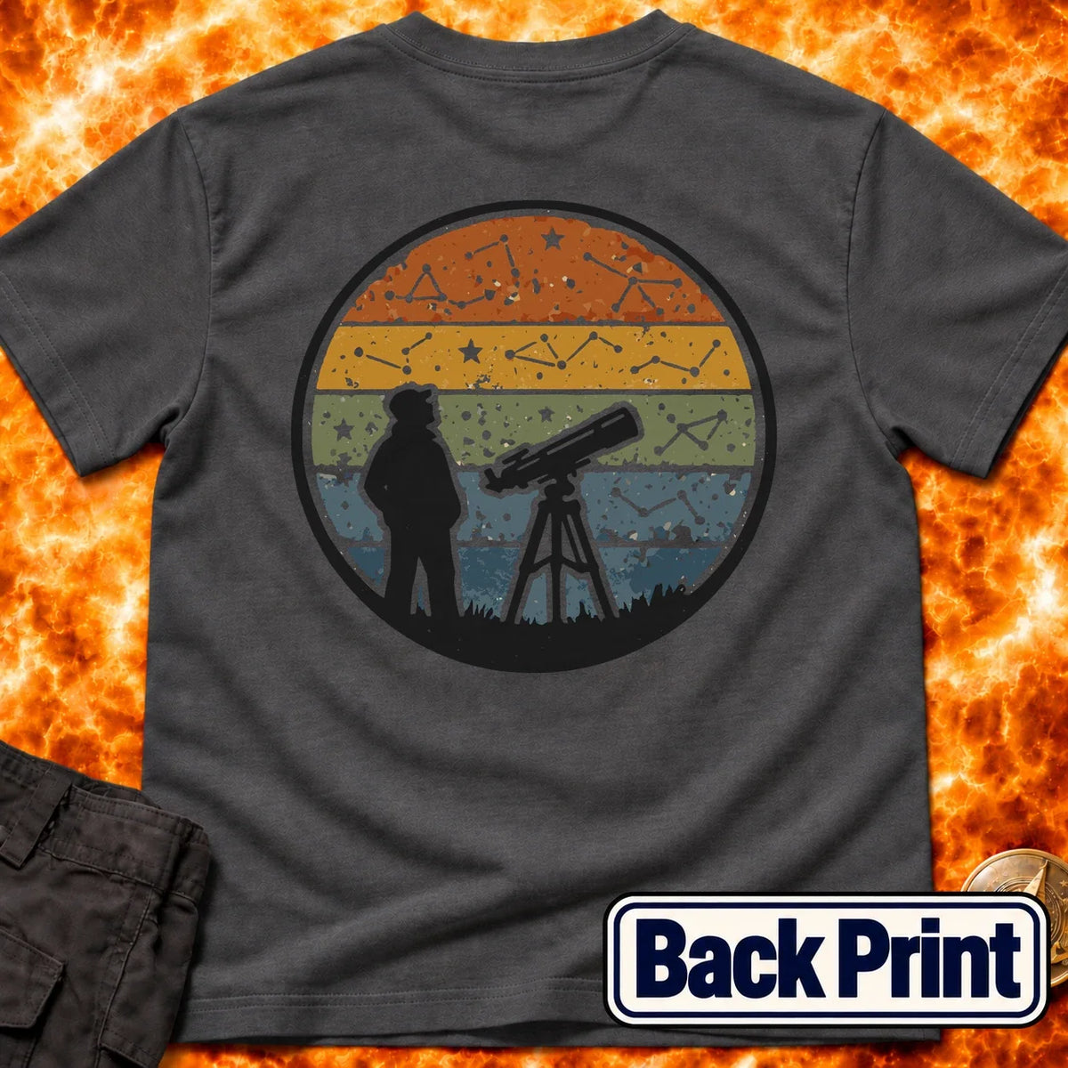 Vintage Stargazer Sunset Back Print T-Shirt product image 7