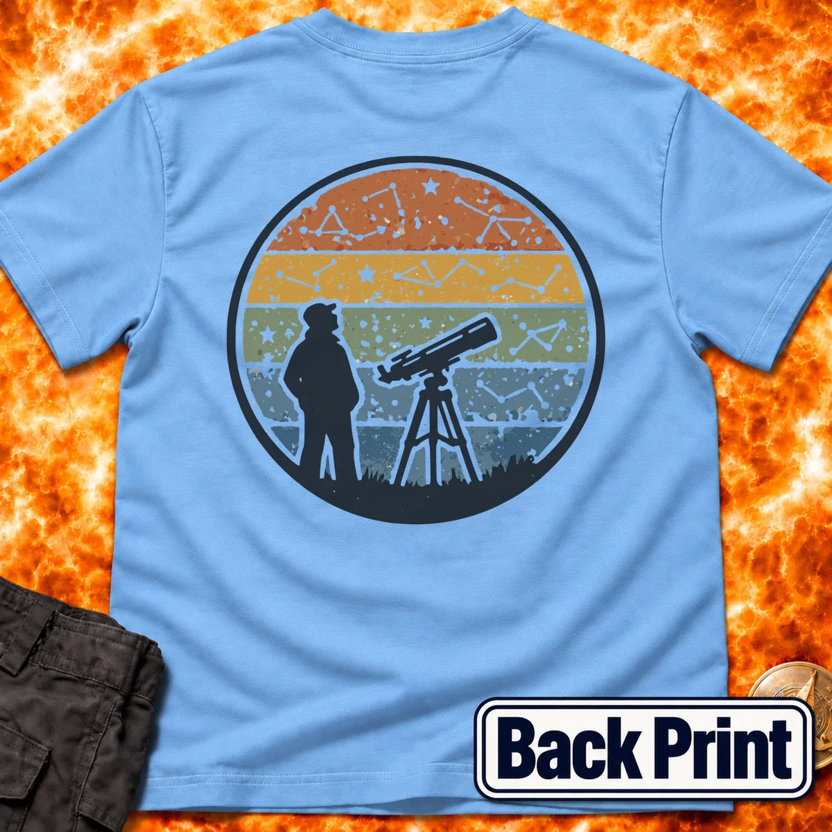Vintage Stargazer Sunset Back Print T-Shirt product image 3