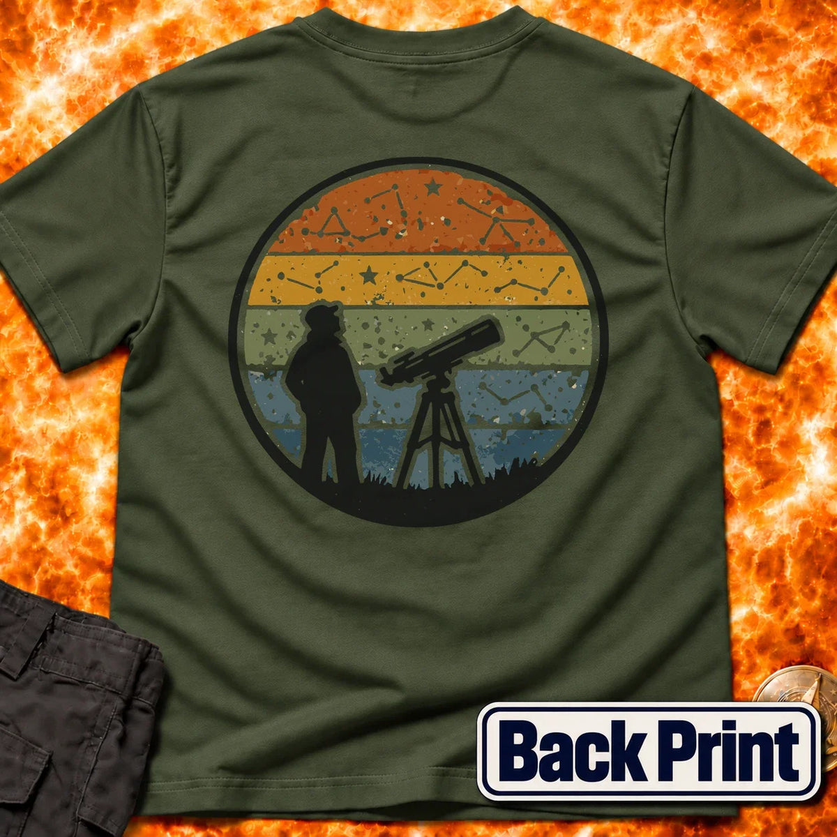 Vintage Stargazer Sunset Back Print T-Shirt product image 6