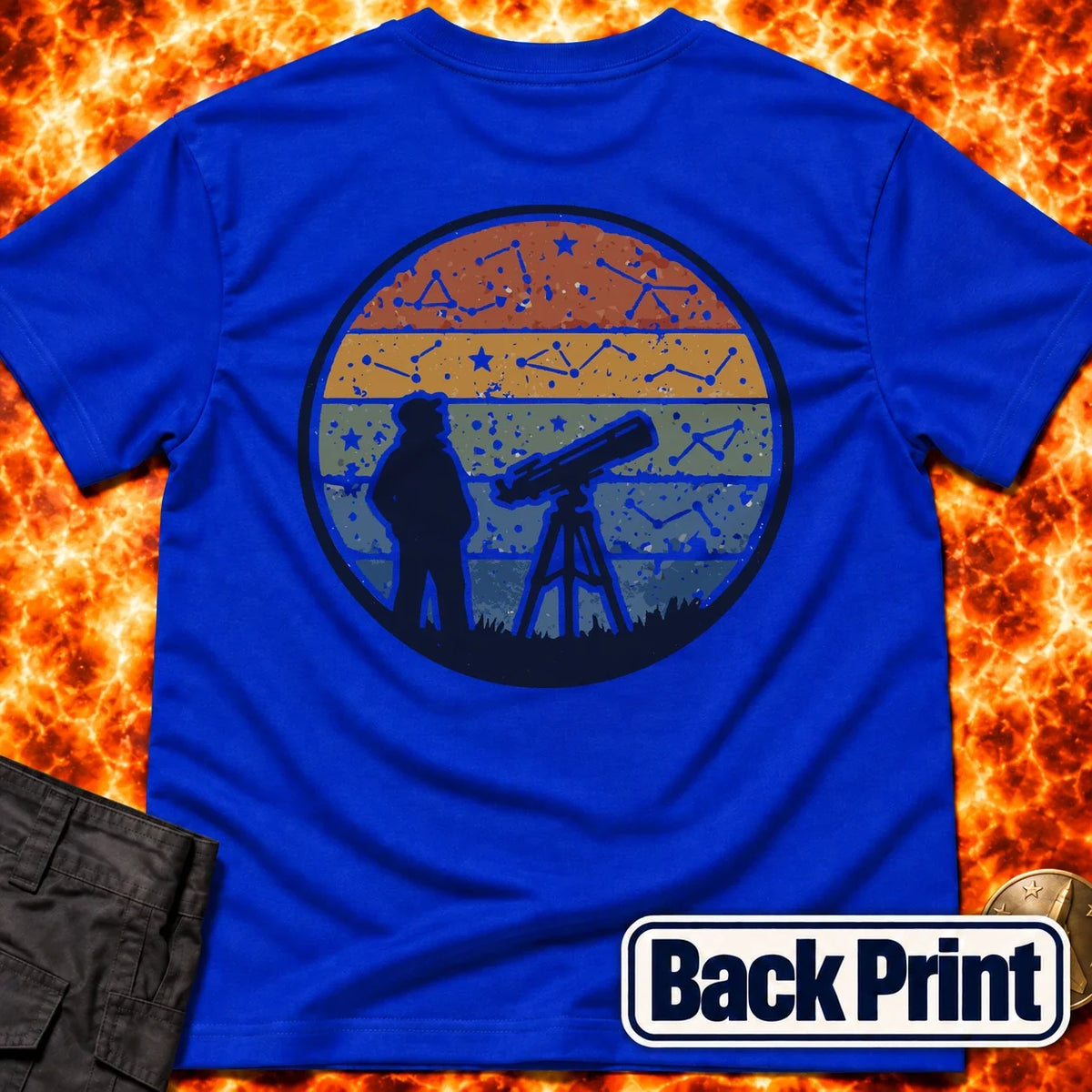 Vintage Stargazer Sunset Back Print T-Shirt product image 4