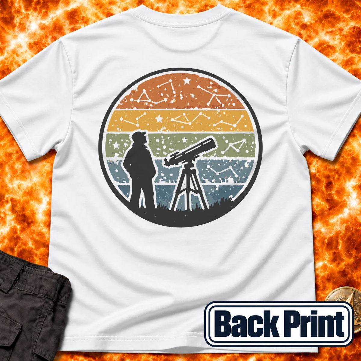 Vintage Stargazer Sunset Back Print T-Shirt product image 5