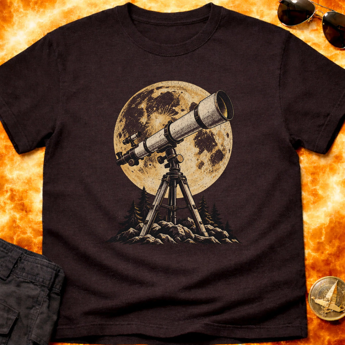 Vintage Telescope Moon T-Shirt product image 2