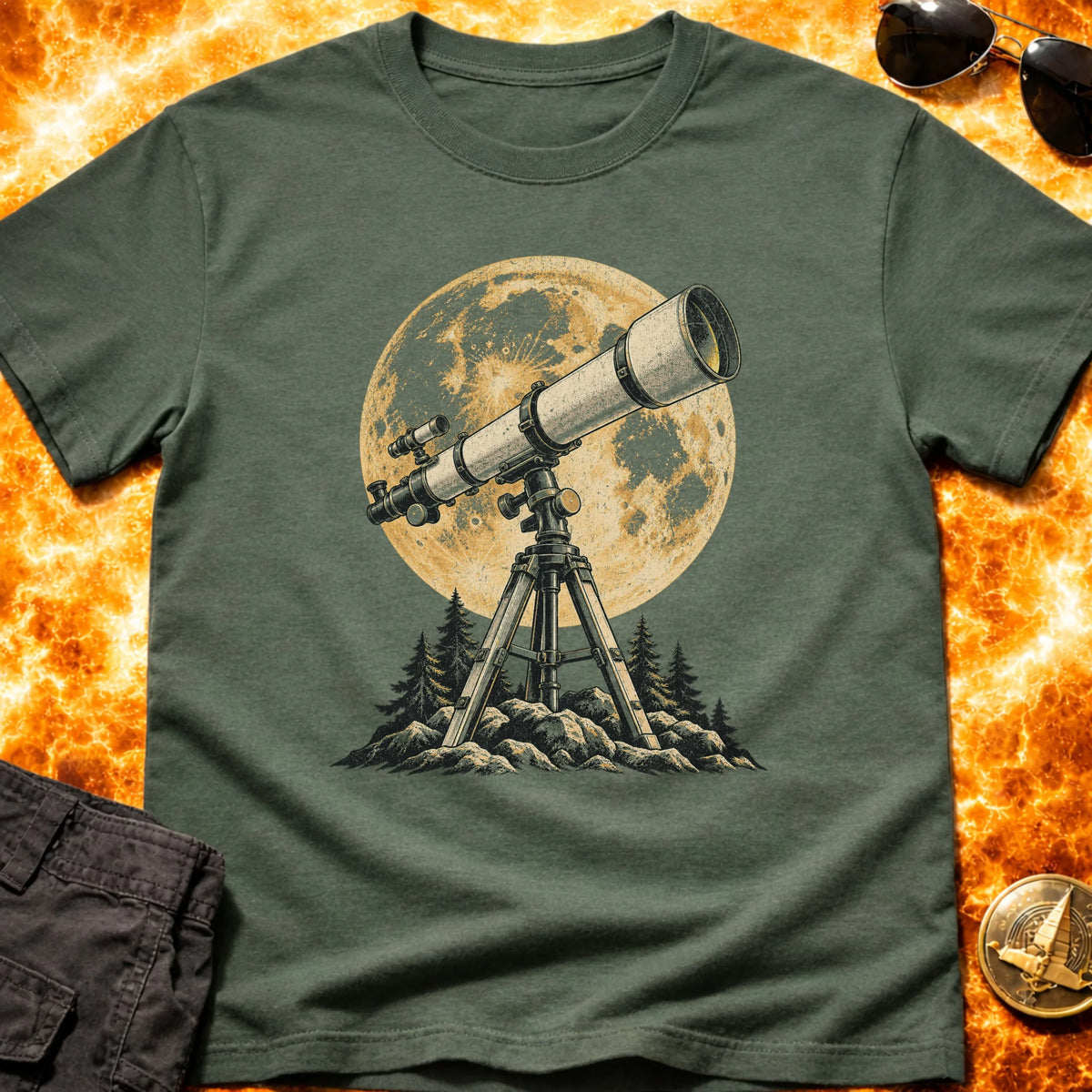 Vintage Telescope Moon T-Shirt product image 3