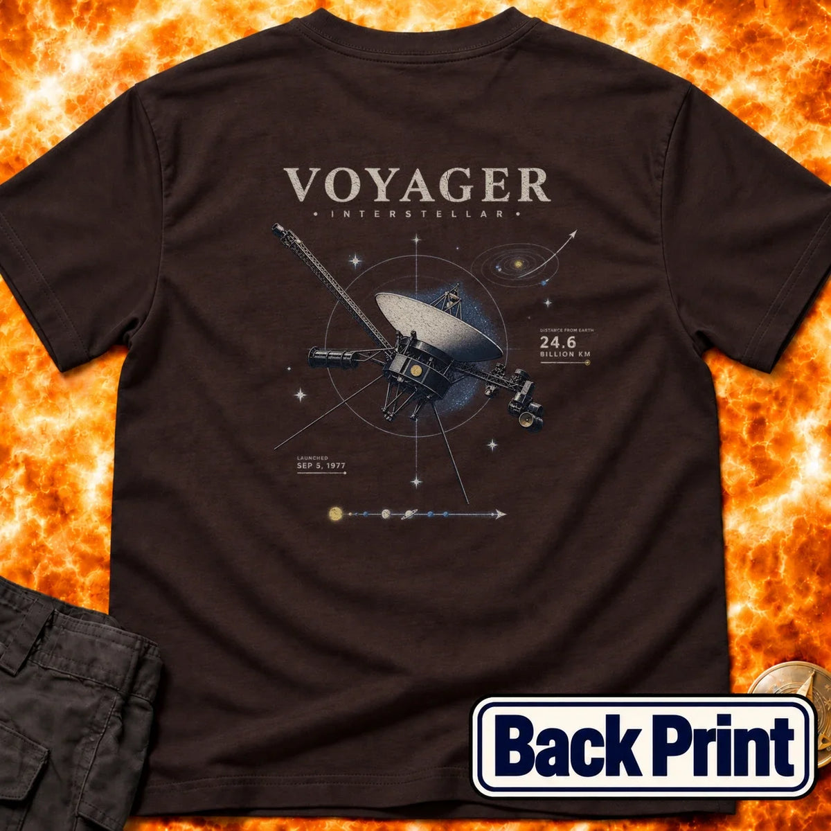 Voyager Interstellar Back Print T-Shirt product image 2
