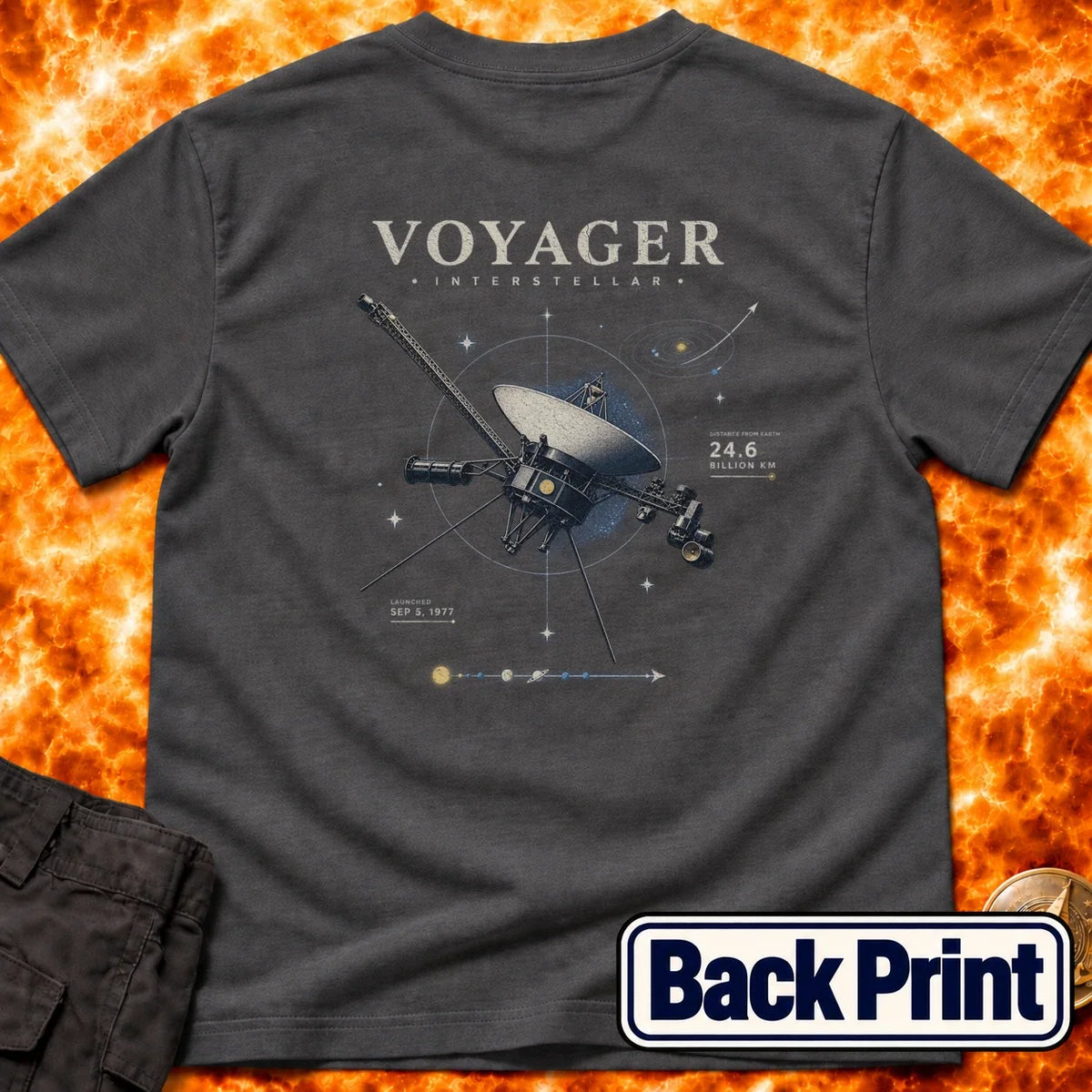 Voyager Interstellar Back Print T-Shirt product image 6