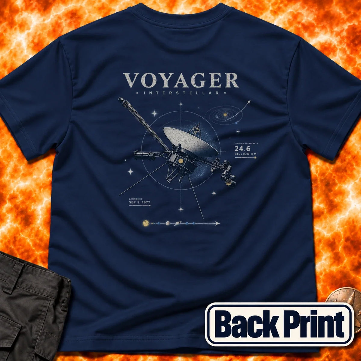 Voyager Interstellar Back Print T-Shirt product image 1