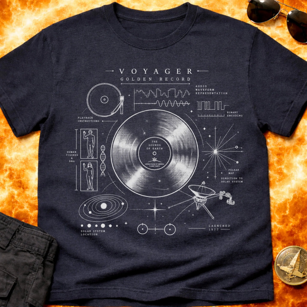 Voyager Record Schematic T-Shirt product image 4