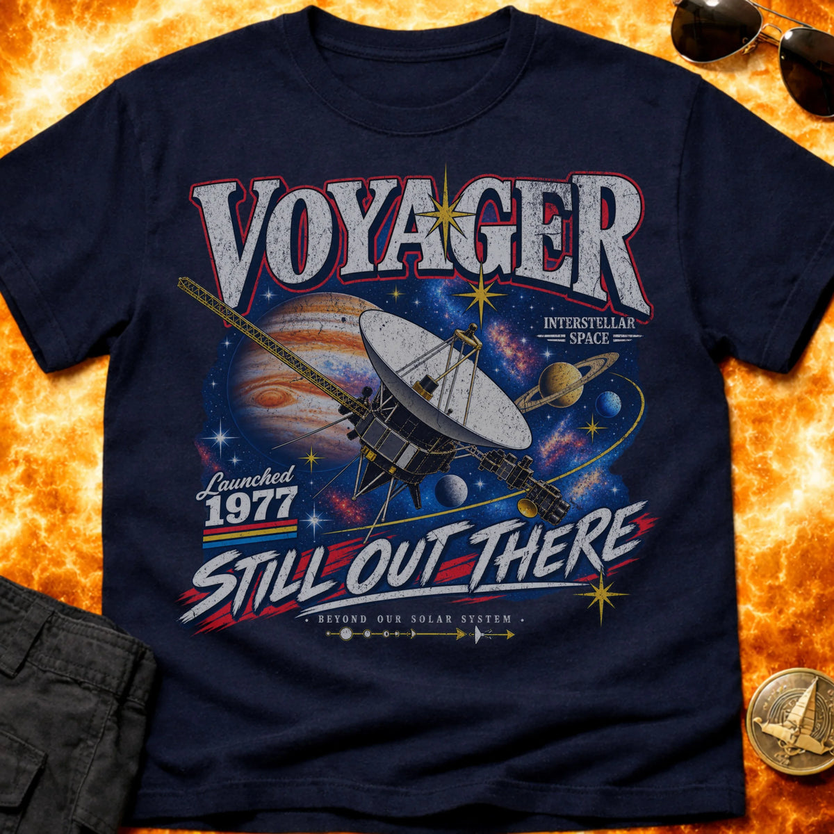 Voyager Still Out There Retro T-Shirt product image 1