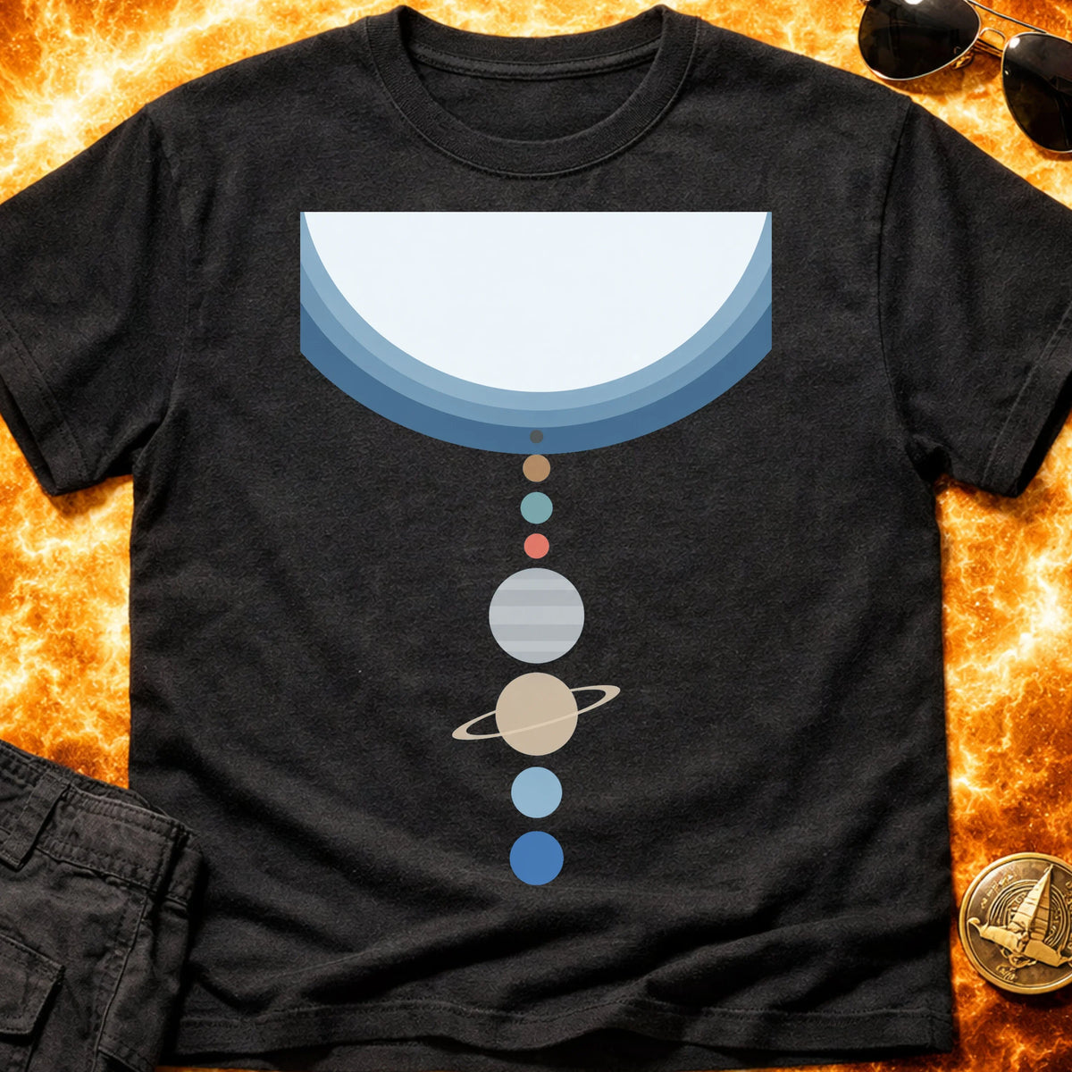 White Hot Sun Solar System T-Shirt product image 1