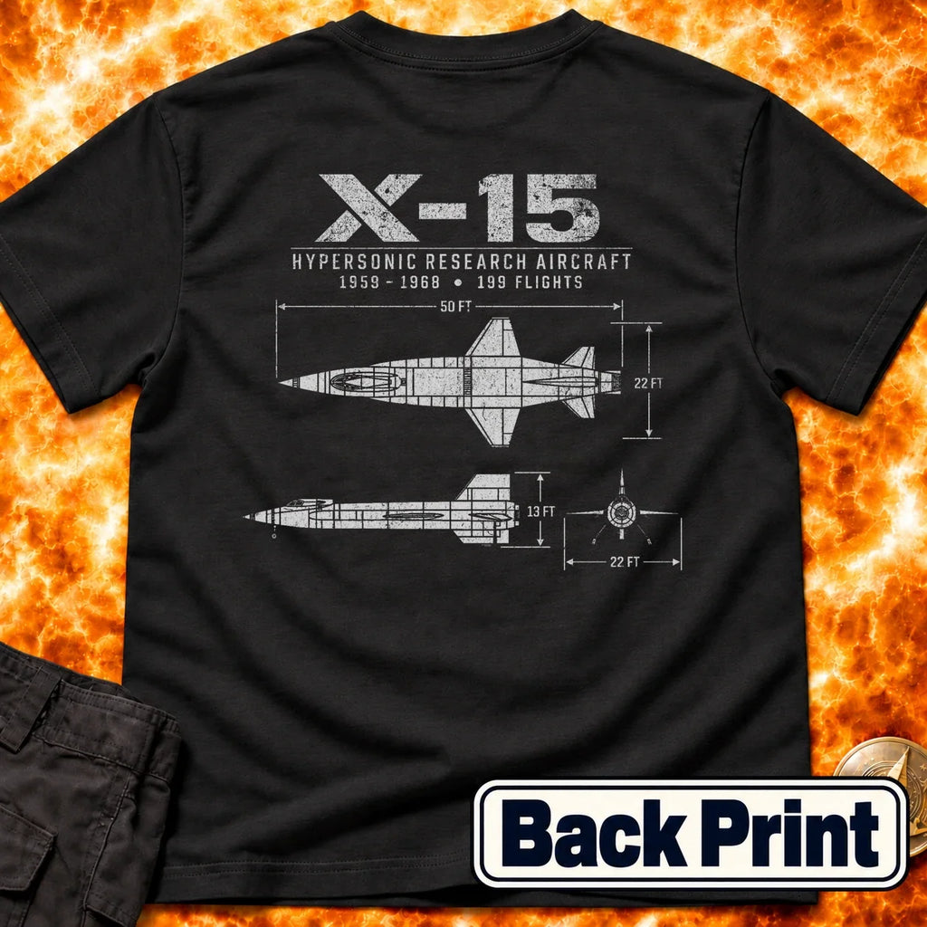 X-15 Schematic Back Print T-Shirt product image 5