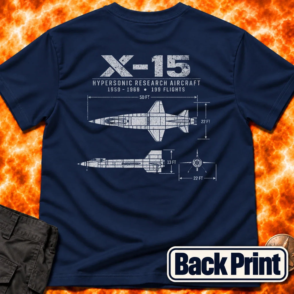 X-15 Schematic Back Print T-Shirt product image 3