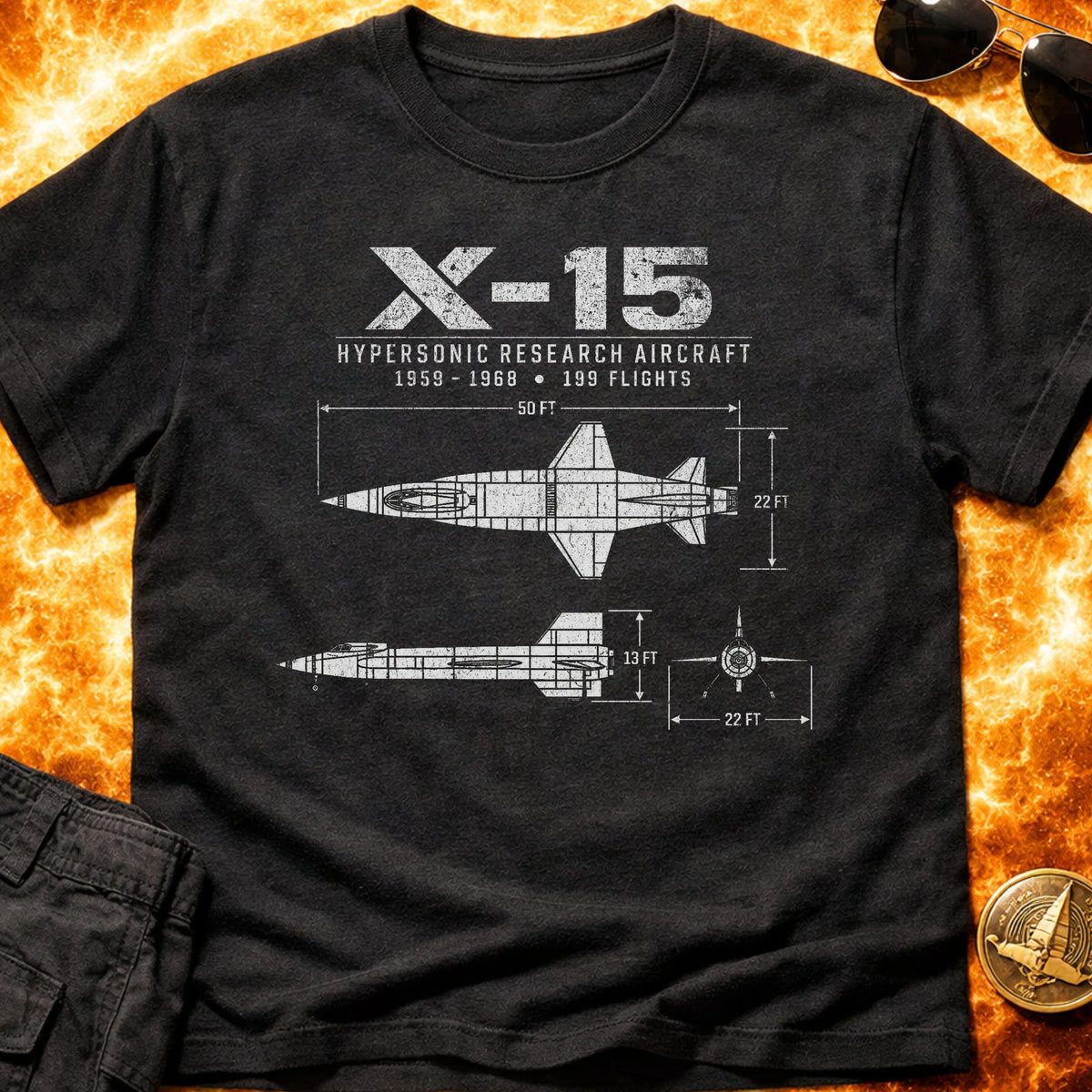 X-15 Schematic T-Shirt product image 4