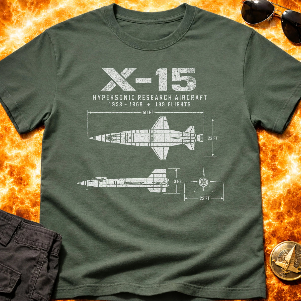 X-15 Schematic T-Shirt product image 5