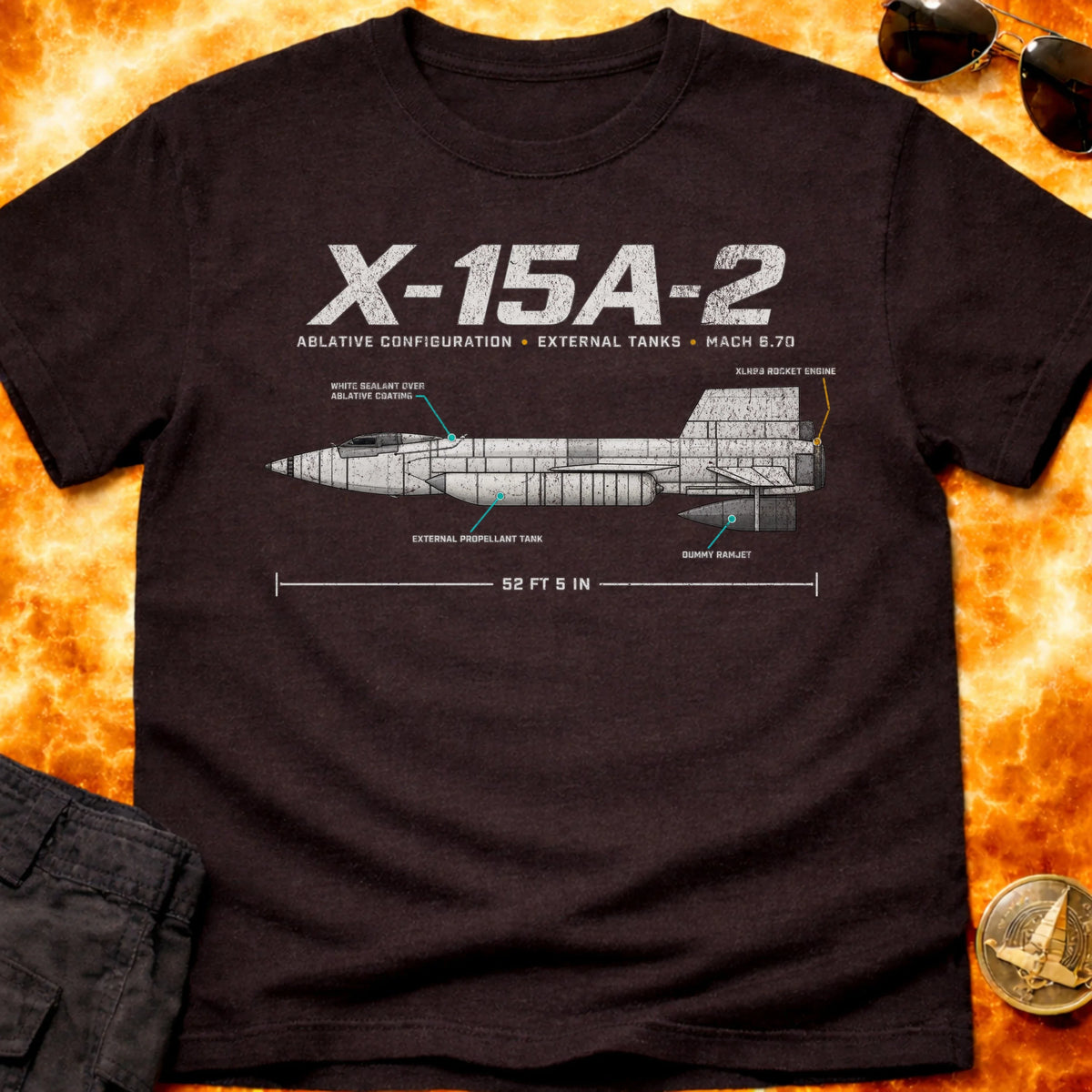 X-15A-2 Schematic T-Shirt product image 3