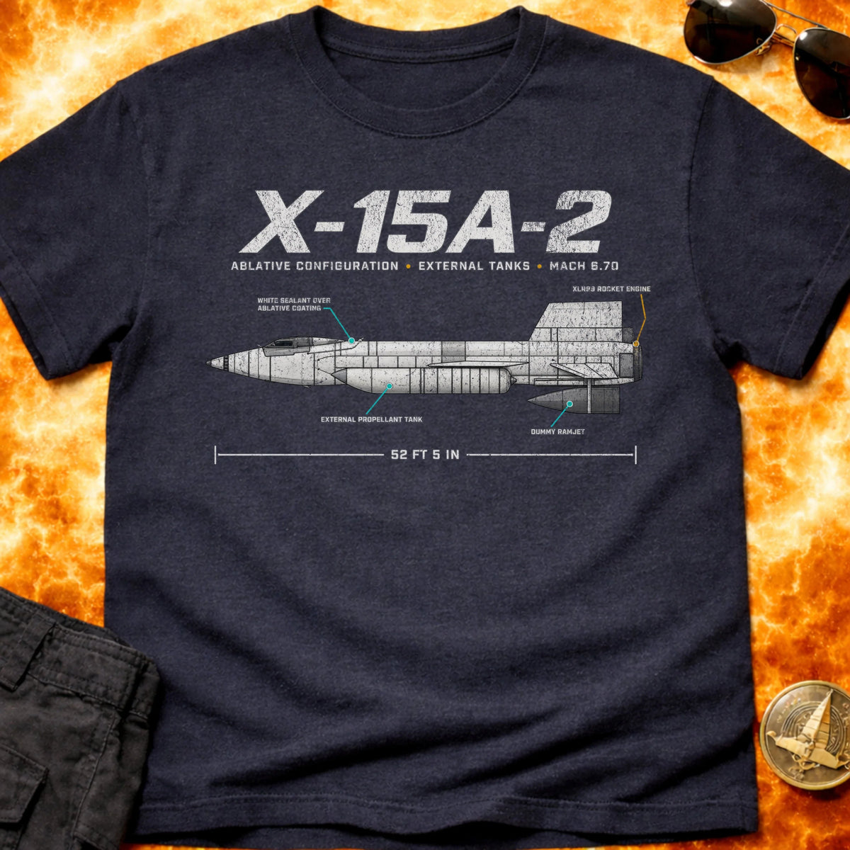 X-15A-2 Schematic T-Shirt product image 6